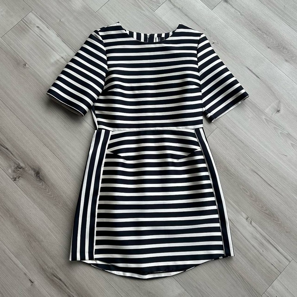 topshop satin stripe a-line mini dress